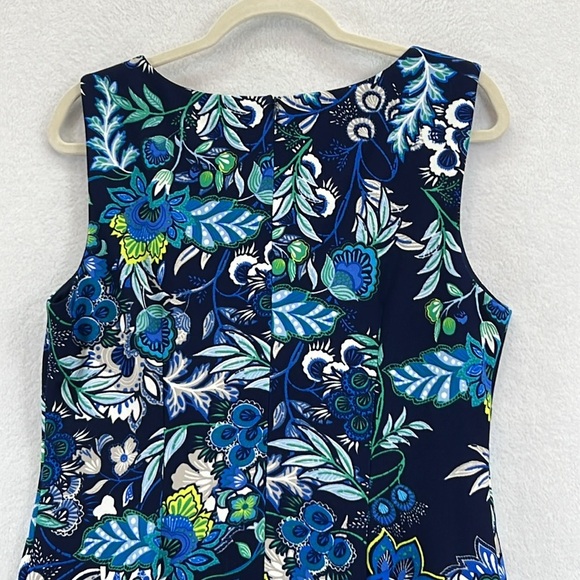 Alex Women’s Knit Sheath Dress Size 14 Blue/Green/White Polyester/ Spandex EUC - Picture 6 of 10